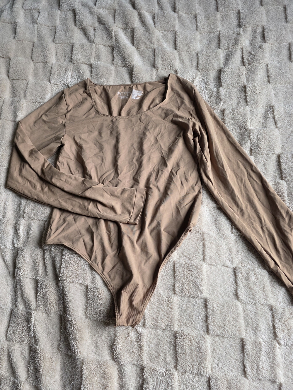 sofia by sofia vergara Long-Sleeve Bodysuit in Nude Beige